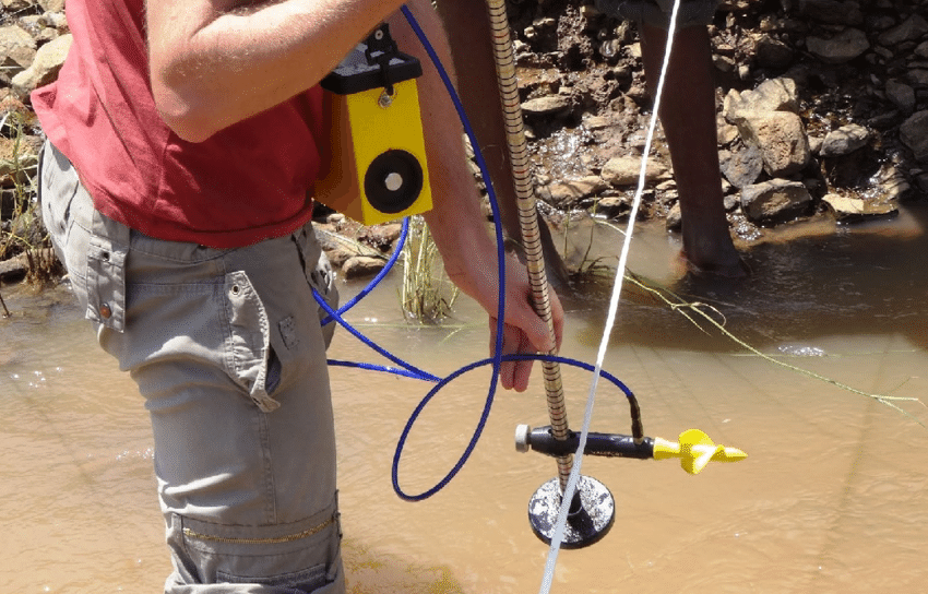 An-impellor-current-meter-in-use-for-flow-gauging-in-Ethiopia-Photo-from-David-Walker An-impellor-current-meter-in-use-for-flow-gauging-in-Ethiopia-Photo-from-David-Walker